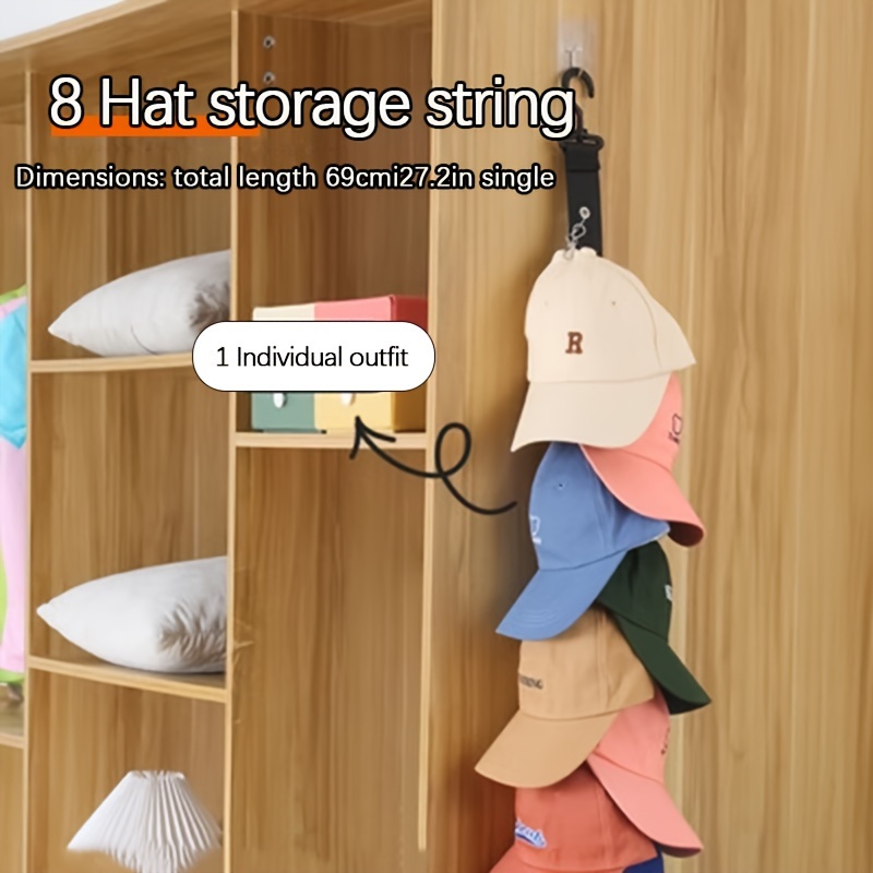 1pc Hat Organizer, Punch-free Entryway Wall Hat Rack, Hat Holder, Student  Dormitory Door Back Hook, Hook Accessories, Auxiliary Hook