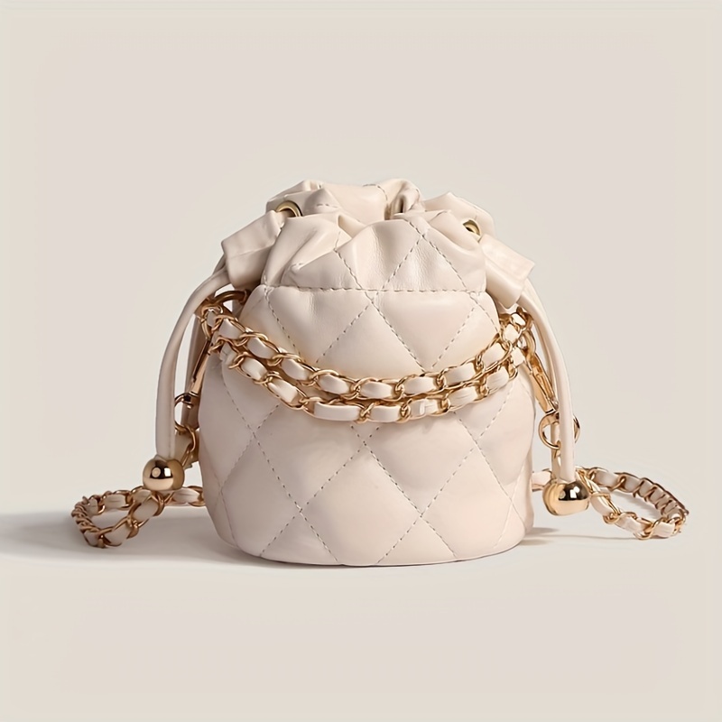 Pre-order Chanel Mini Quilted Drawstring Bucket Bag in Pink, Gold