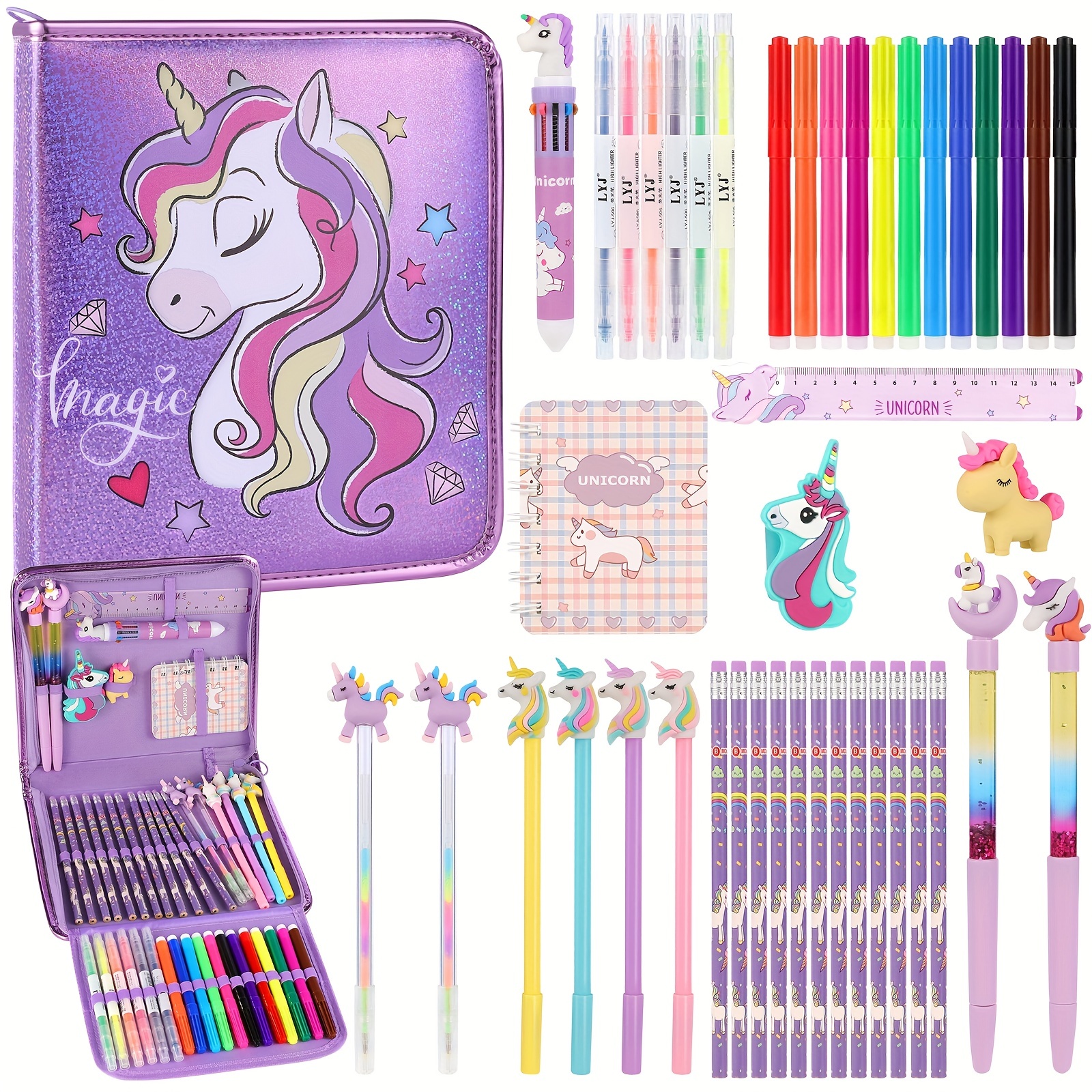 Unicorn Stationary Set for Girls Unicorn Pencil Box Unicorn Pencil