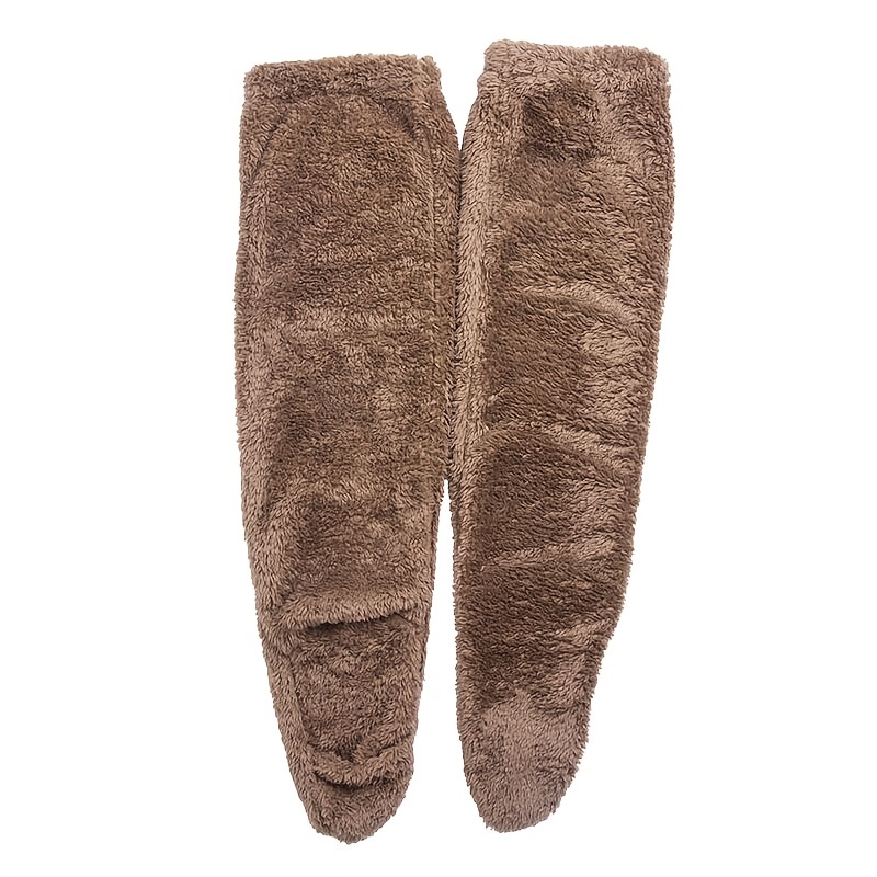 Knee High Fuzzy Socks Plush Slipper Stockings Furry Long Leg