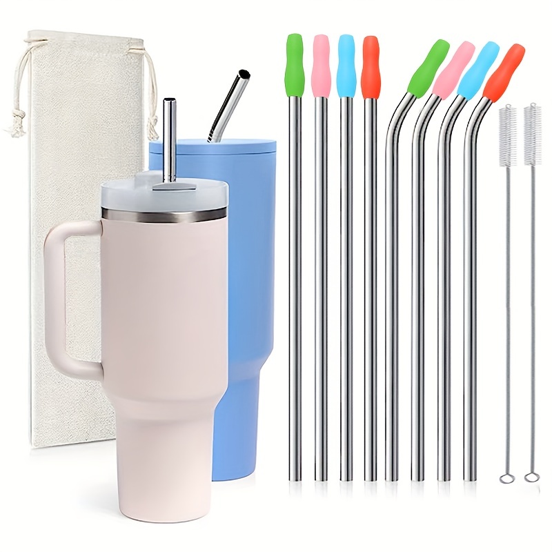 Silicone Replacement Straws For Stanley 20 30 Cup, Reusable Straws  Compatible Stanley Tumbler, Long Straw With Cleaning Brush For Stanley Cup  Accessories - Temu