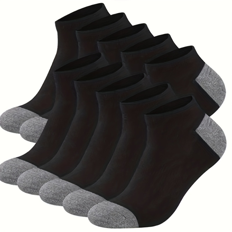 10/20/30pairs Men's Fashion Color Block Low Cut Ankle Socks, Breathable Comfy Sweat Absorption Socks, Men's Socks