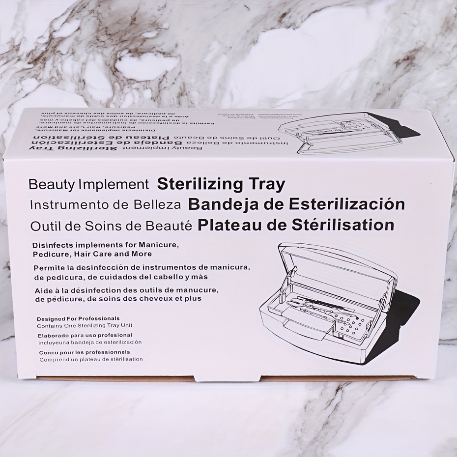 Caja esterilizadora para herramientas de uñas, bandeja de esterilización de  limpieza de plástico para esteticista, pinzas, manicura, peluquería, salón