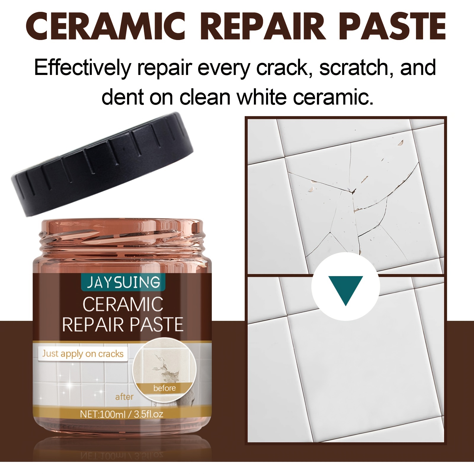 Ceramic Tile Repair Paste Repair Ceramic Cracks Domestic - Temu