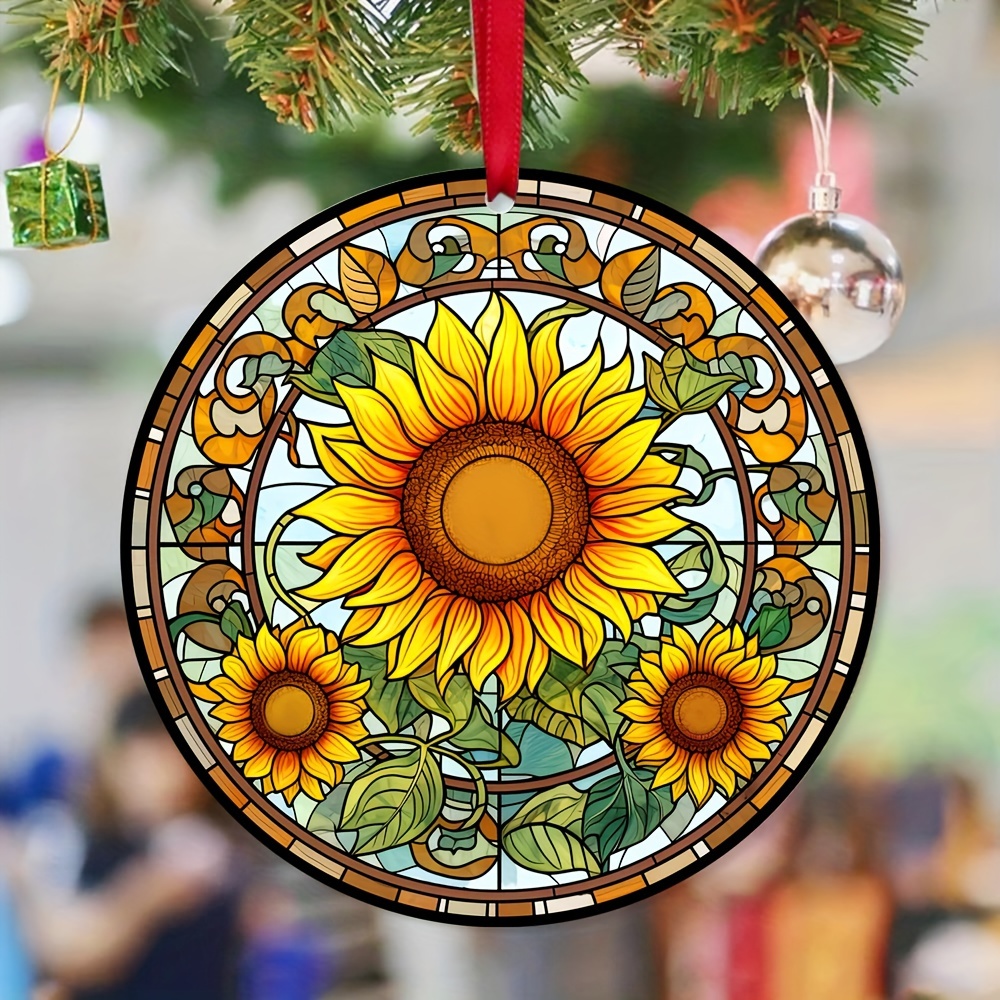 Sunflower Car Mirror Hanging Accessories, Bee Rear View Mirror Charms, Car  Pendant Aesthetic Ornament (Handmade Orange)