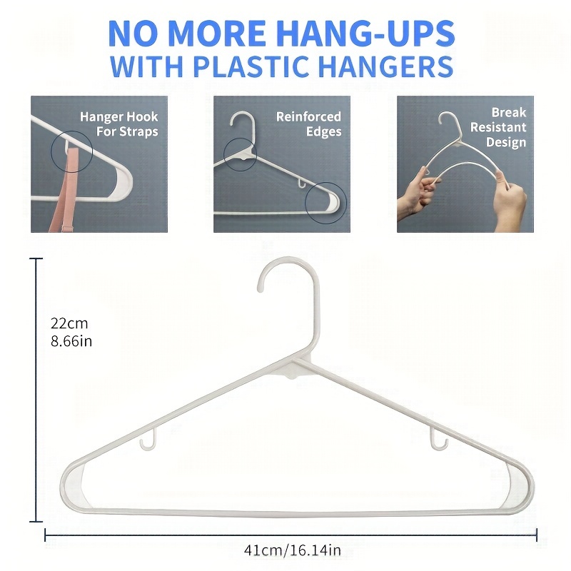 Plastic Clothes Hangers, Portable Hoodies/pants Hangers, Durable Hanger For  Underwear, Shirts, Dresses, Household Clothes Organizer For Closet, Home,  Bathroom, Back To College Essential - Temu