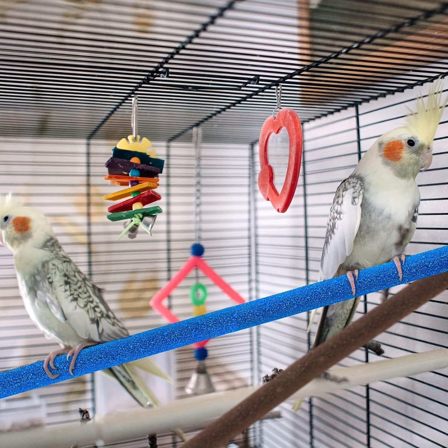Perroquet bâton en bois plate-forme cage à oiseaux perchoir sable pour  perruche