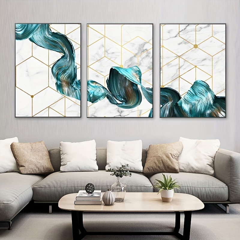 Luxury Modern Abstract Art Painting Green Fluid Marble Background Hd  Print Home, Office, And Sofa Decor Frameless Temu