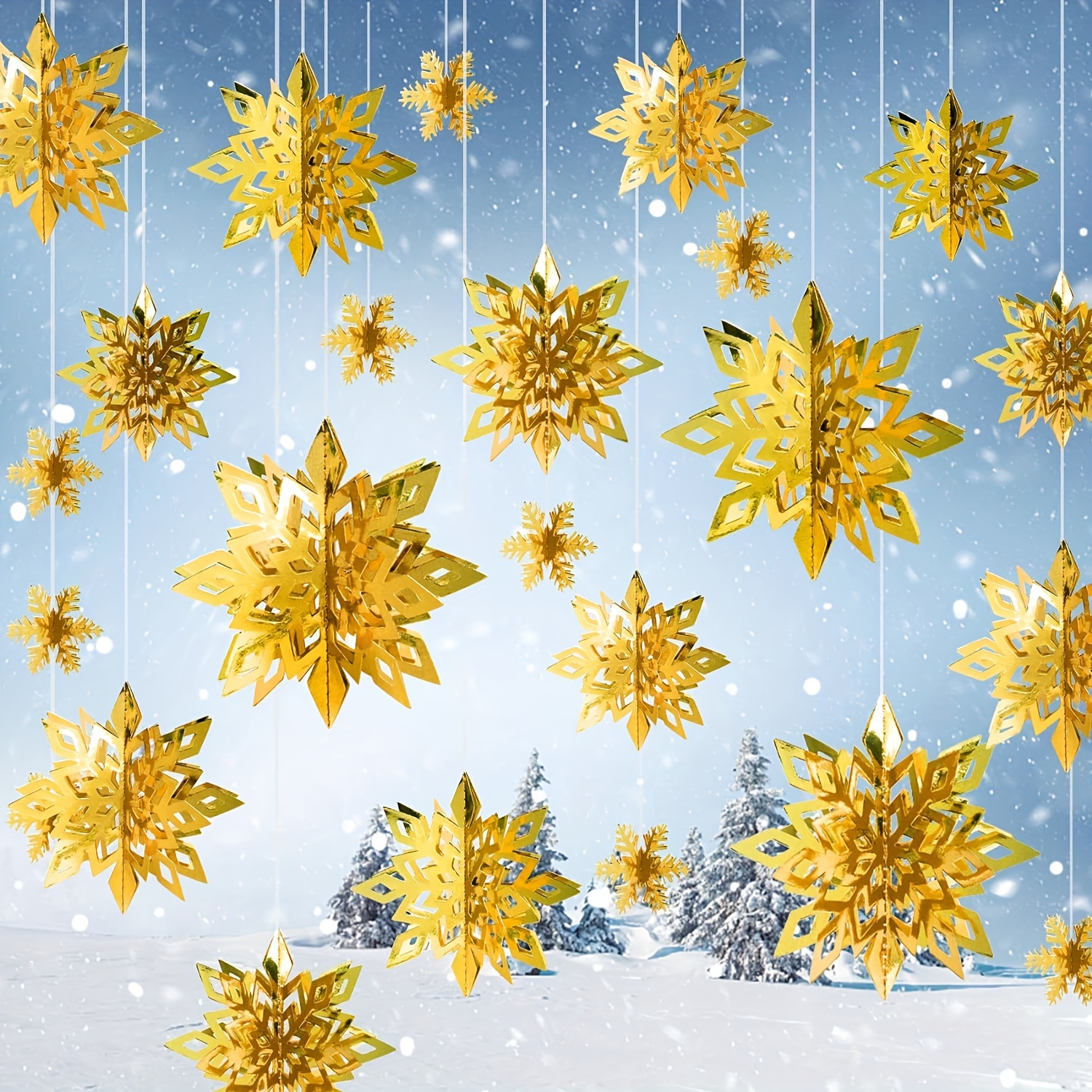 Christmas Party Decorations 24pcs Holiday 3d White Snowflake