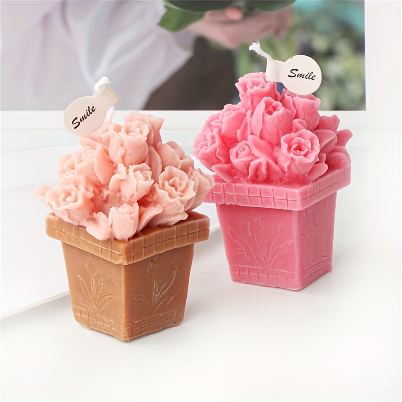 Flower Candle Mold Diy Three-dimensional Love Rose Flower Candle