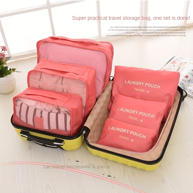 6pcs Luggage Packing Cubes for Travel Organizer Durable Travel Suitcase  Organizer Bags Large Capacity Clothes Storage Travel Bag