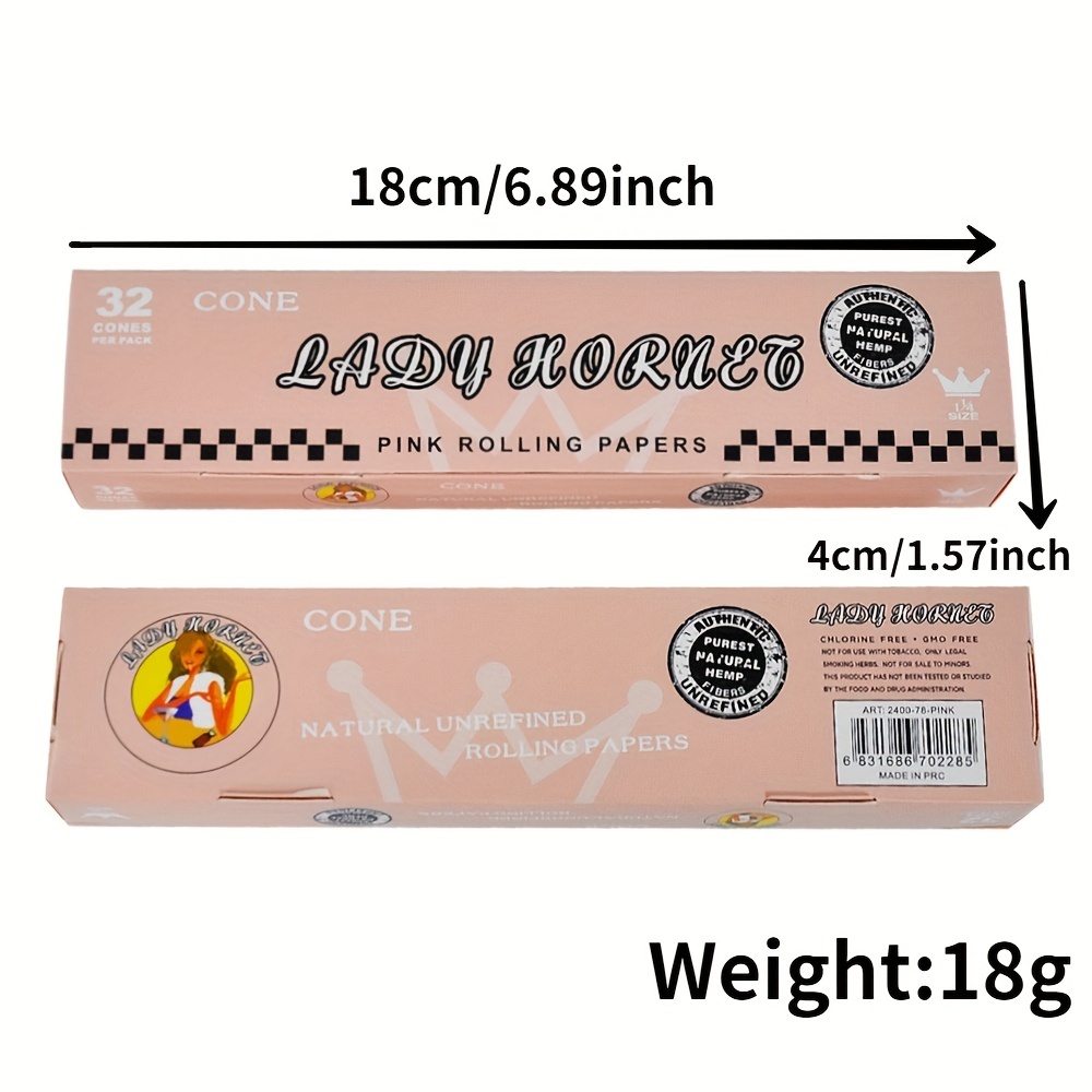  8Pcs Pink Rolling Paper Kit-1 1/4 Kingsize Rolling