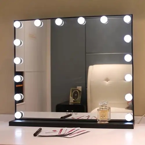 Specchio a figura intera da 63 x 16 con luci e supporto-specchio
