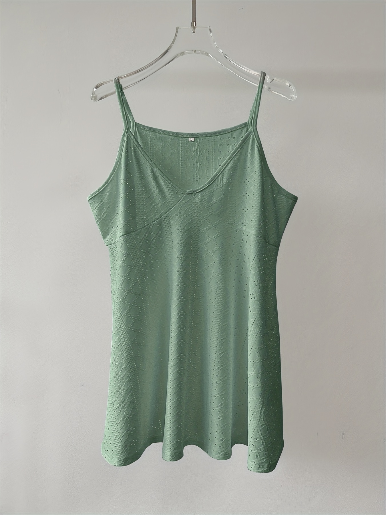 Eyelet Spaghetti Strap Cami Top Summer Women's Clothing
