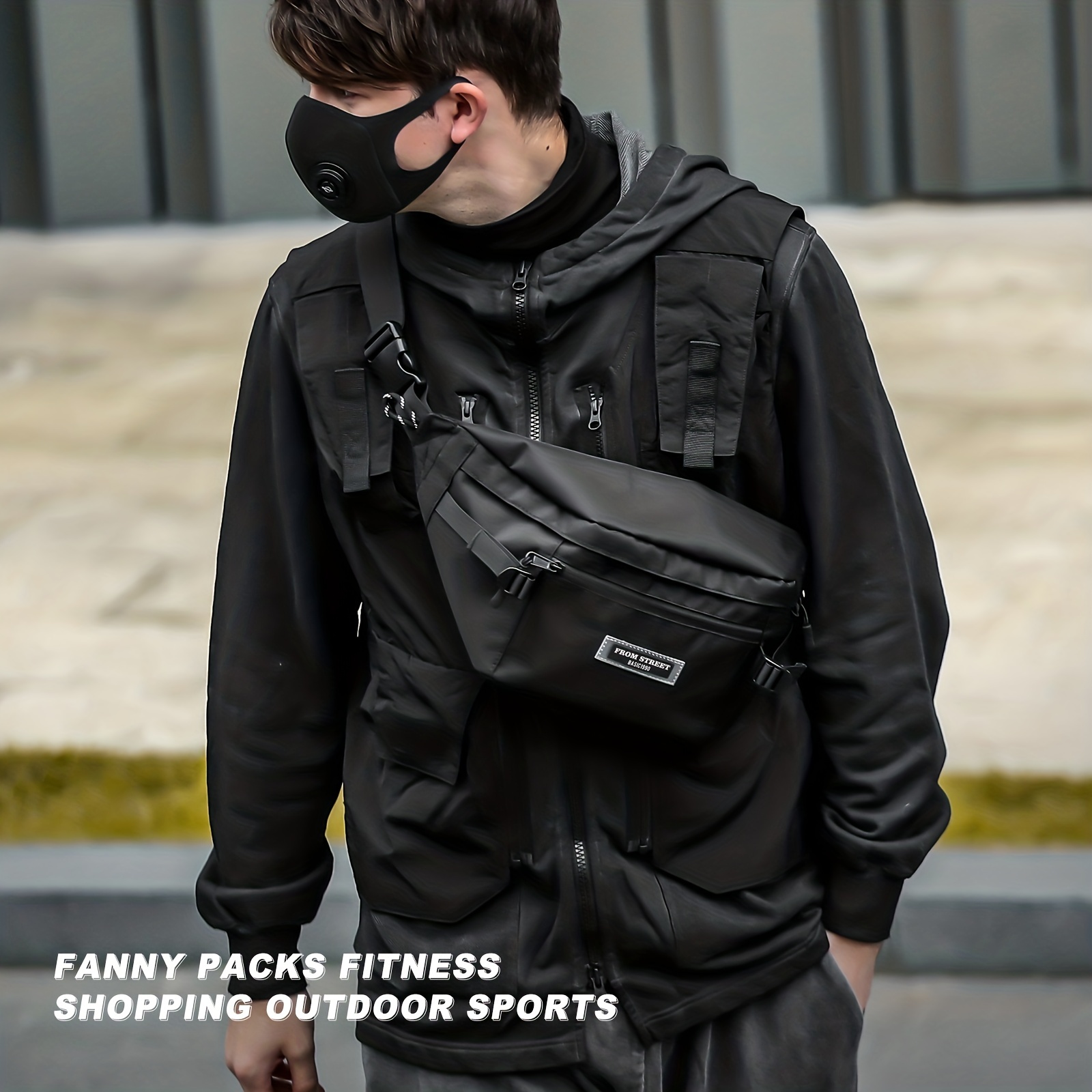 Simple black best sale fanny pack