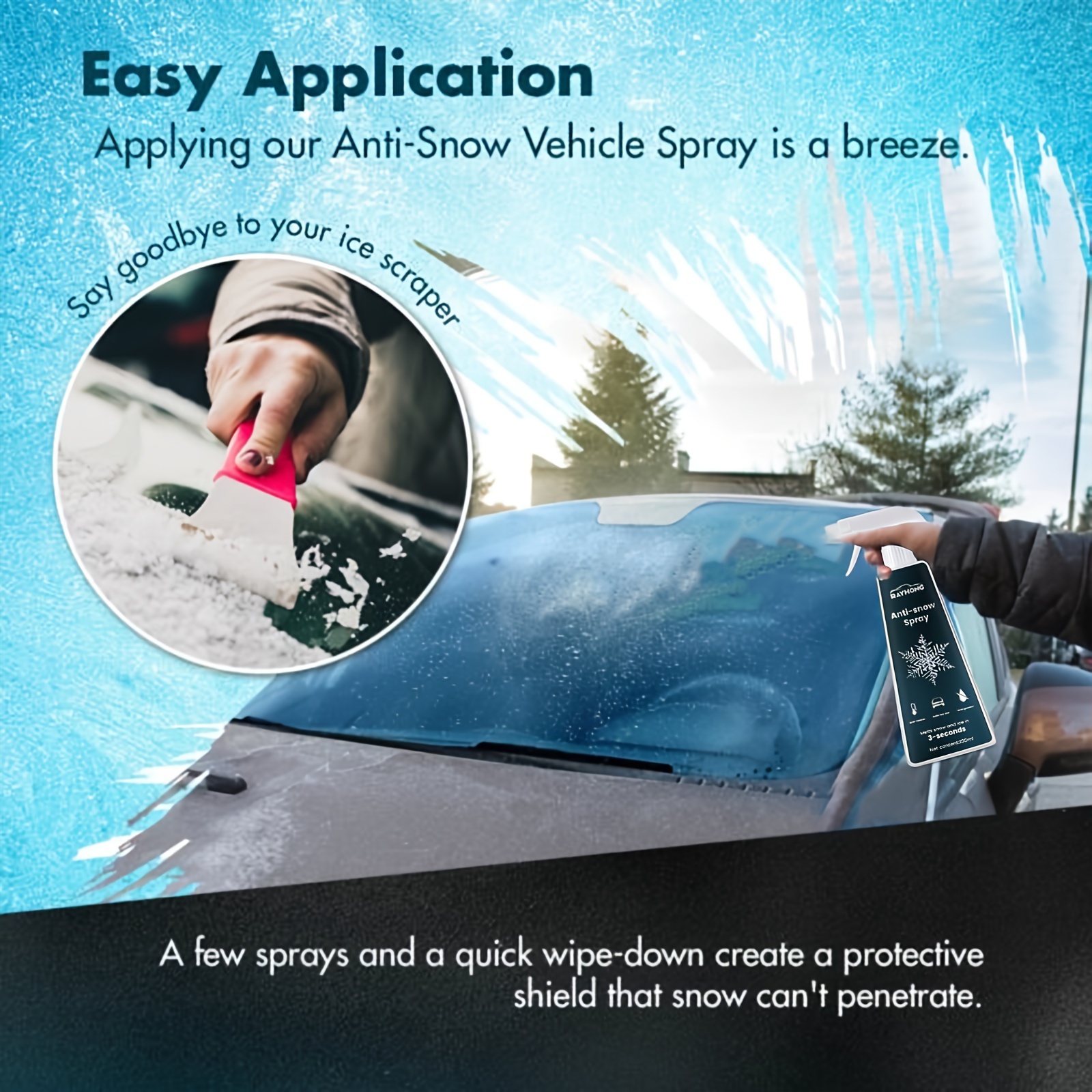 Snow Melting Spray Deicing Agent for Car Windshields, Windows, Mirrors,  Windshield Deicer Spray Snow Melting Defrost Liquid for Snow Ice Fast  Melting