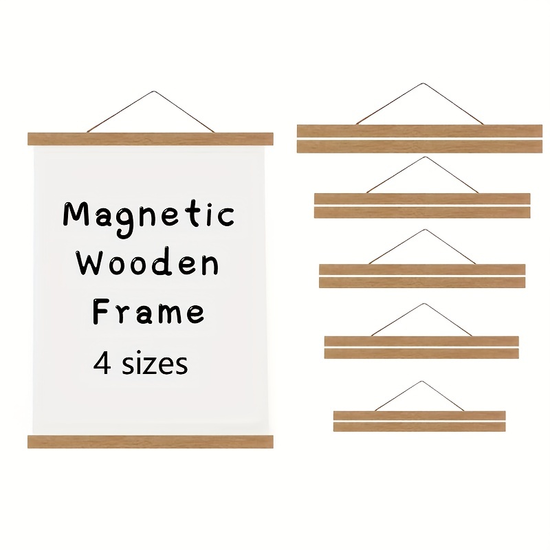 Magnetic Teak Poster Frame for Posters, Paintings, Photos - 1pc