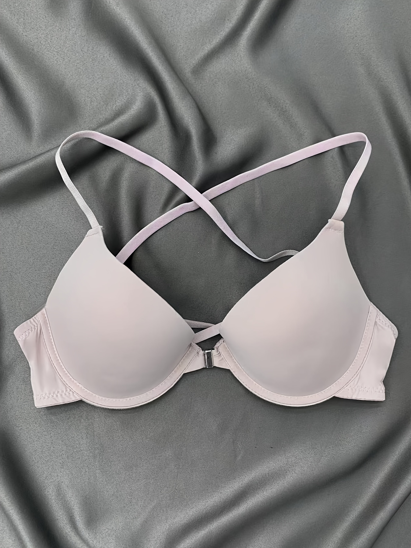 Victoria's Secret Pink Wear Everywhere T-Shirt Lightly Lined Bra 38B  Heather Gray Solid