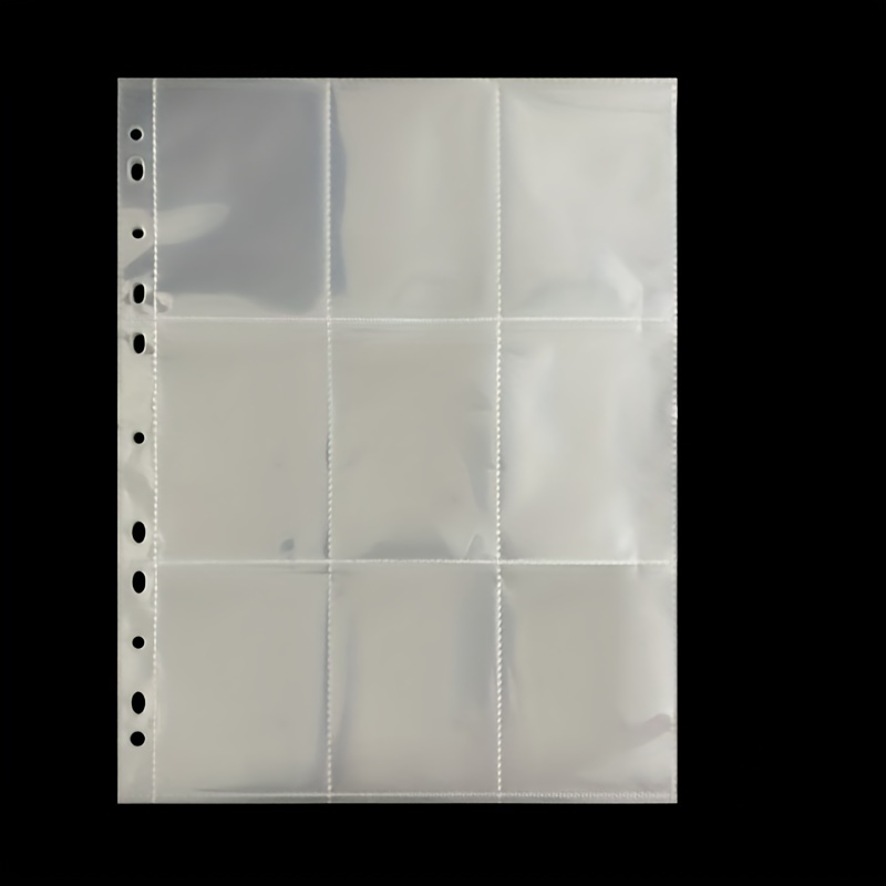 

10pcs/30pcs 9 Grid 11-hole Binder Card Sleeve Pages Protector - For Trading Card, Sport Cards, Game Cards & Business Cards