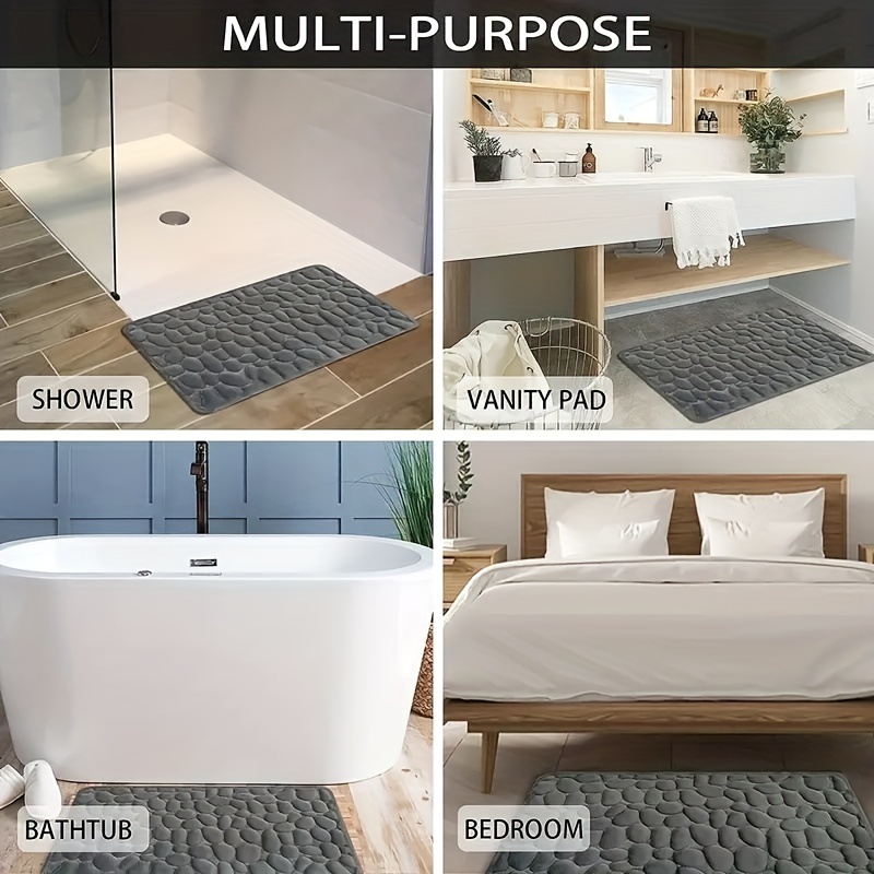 3pcs Bathroom Rugs Set Non Slip U Shape Mat Lid Cover