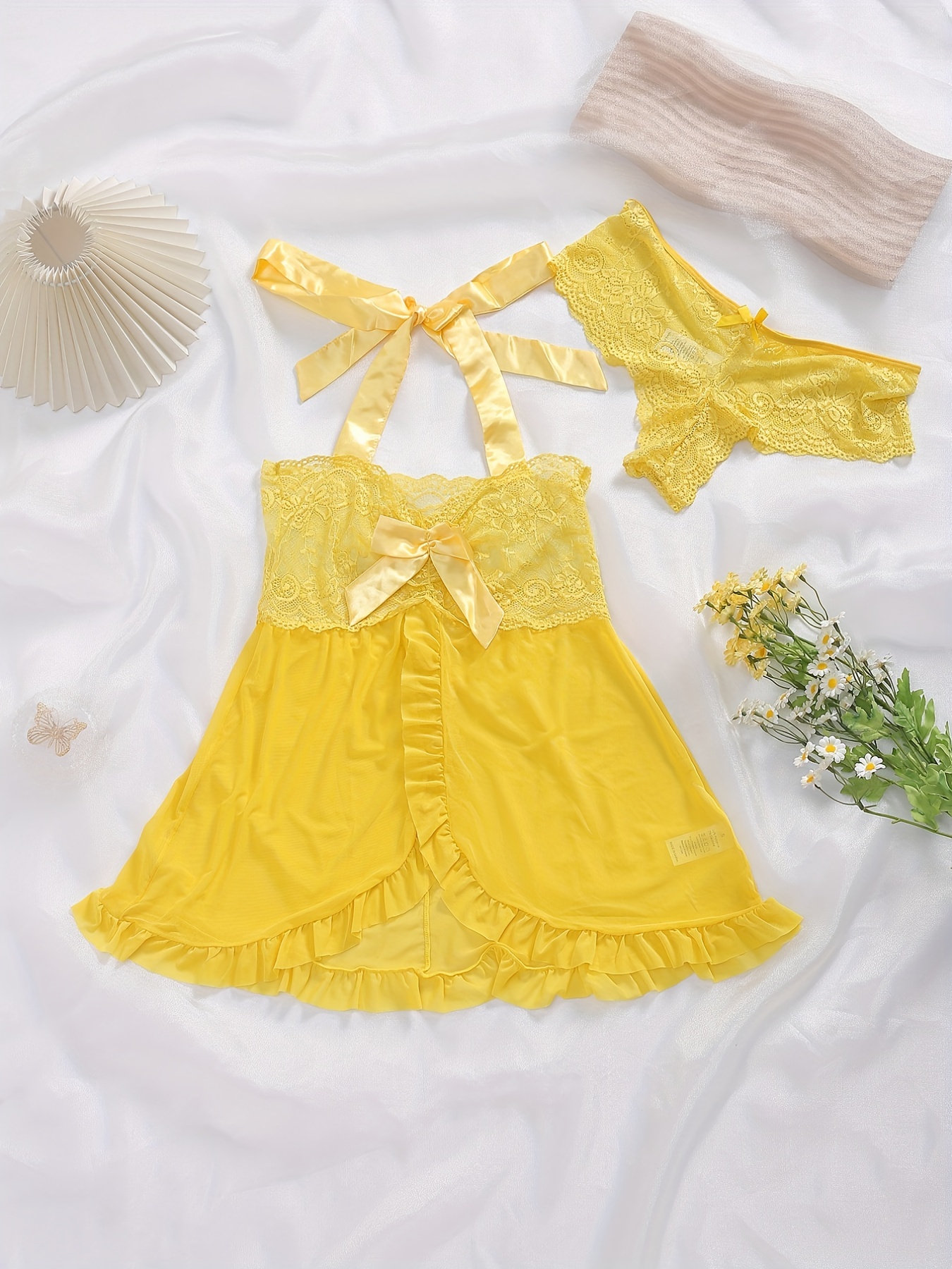 Yellow Lace Ruffle Panty