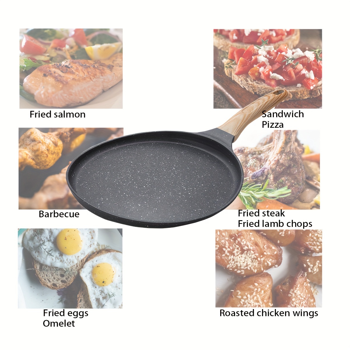 Pizza Pan With Holes, Flat Frying Pizza Pot With Handle, Non-stick Kitchen  Cooking Tools - Temu