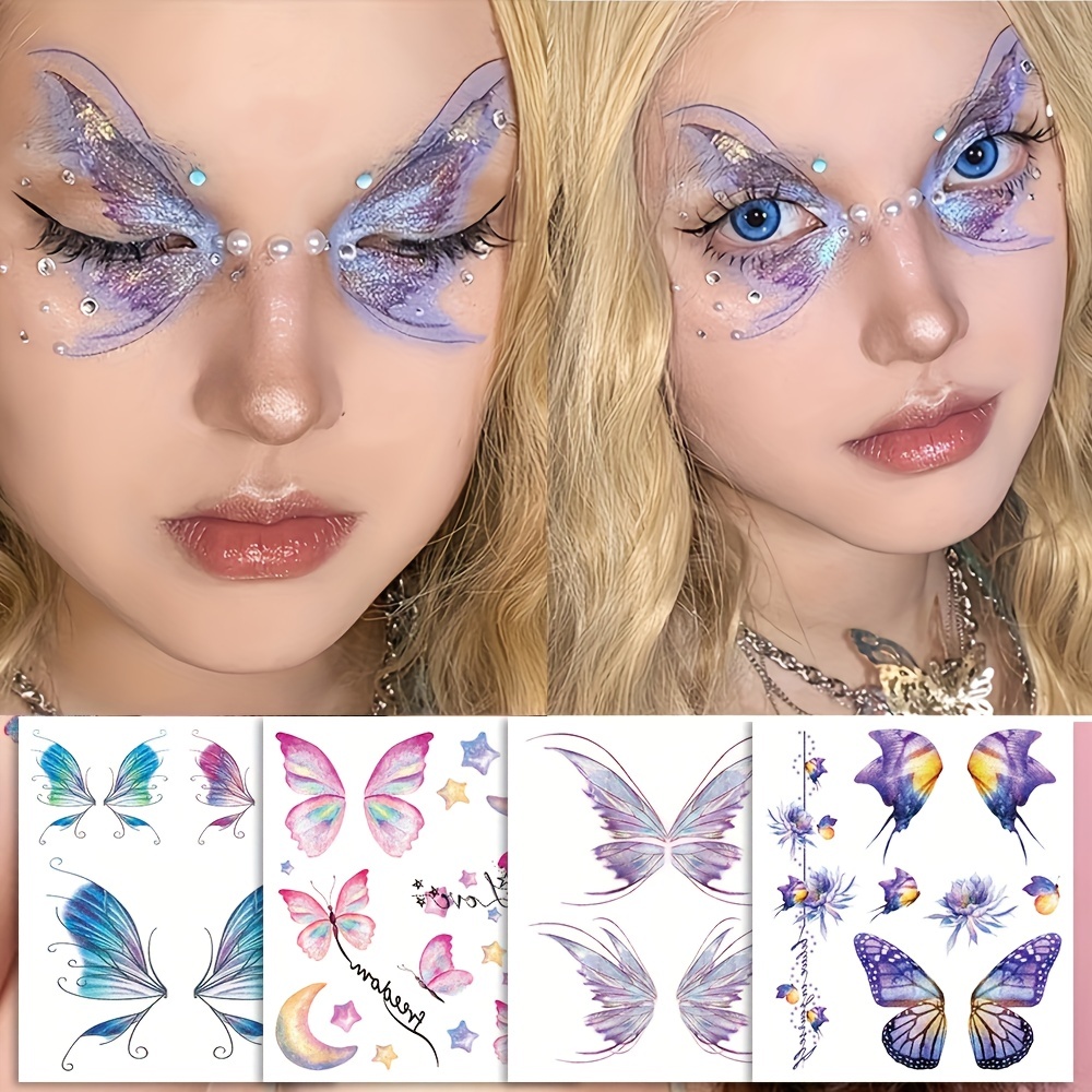 Alas de mariposa con brillo en los ojos, color púrpura.