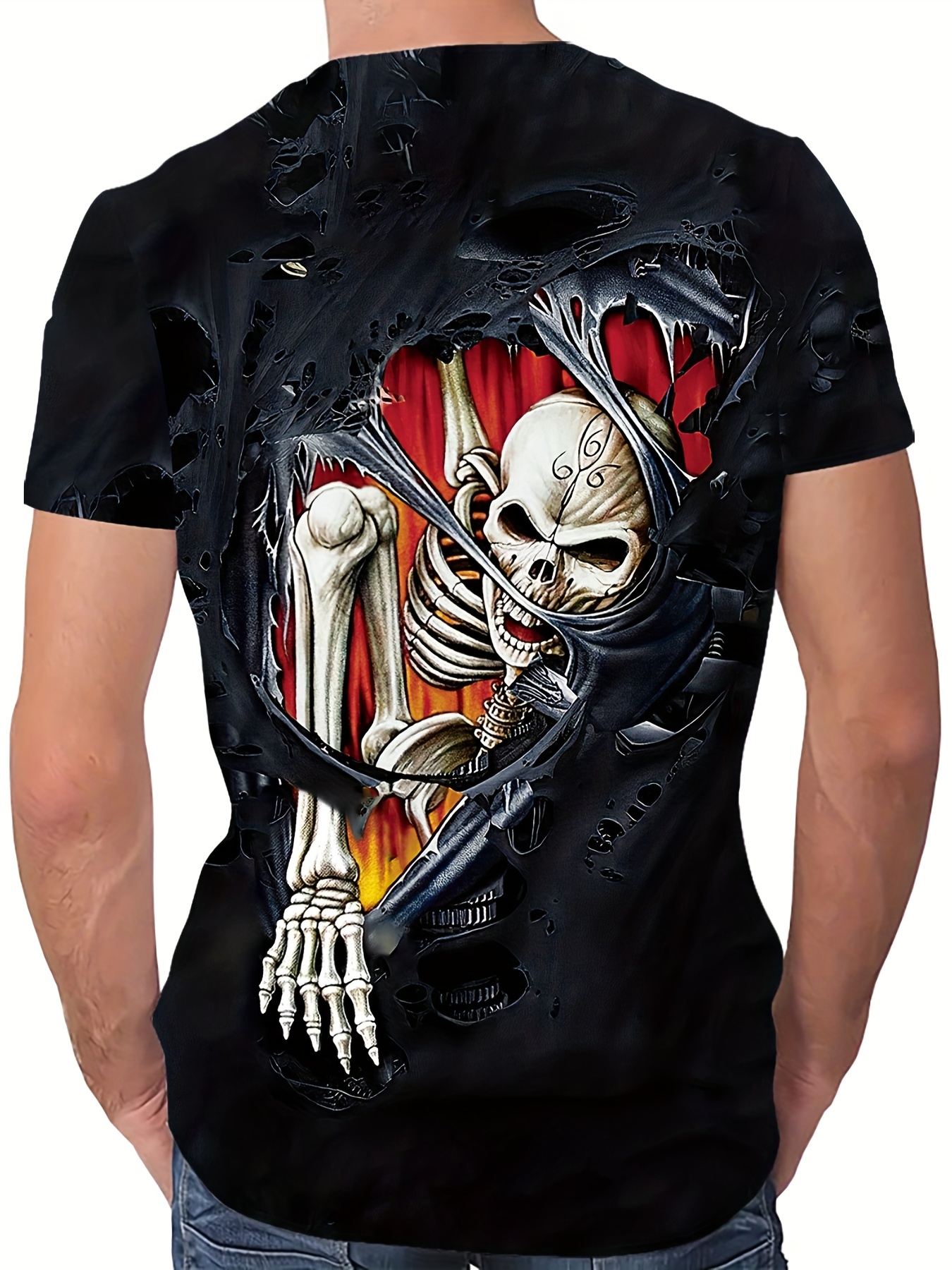 skull-print detail T-shirt