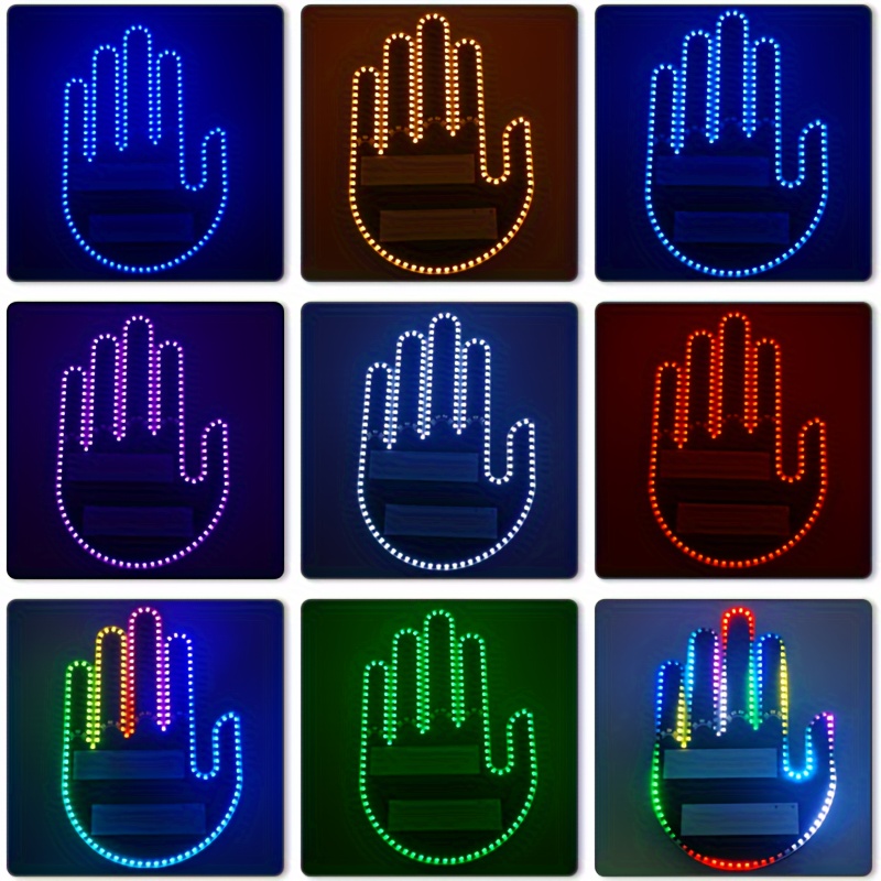 1pc Auto-LED-Licht Signallicht Kreatives Gestendesign Stoppschild  Mehrfarbiges Dekoratives Rücklicht Ohne Batterie