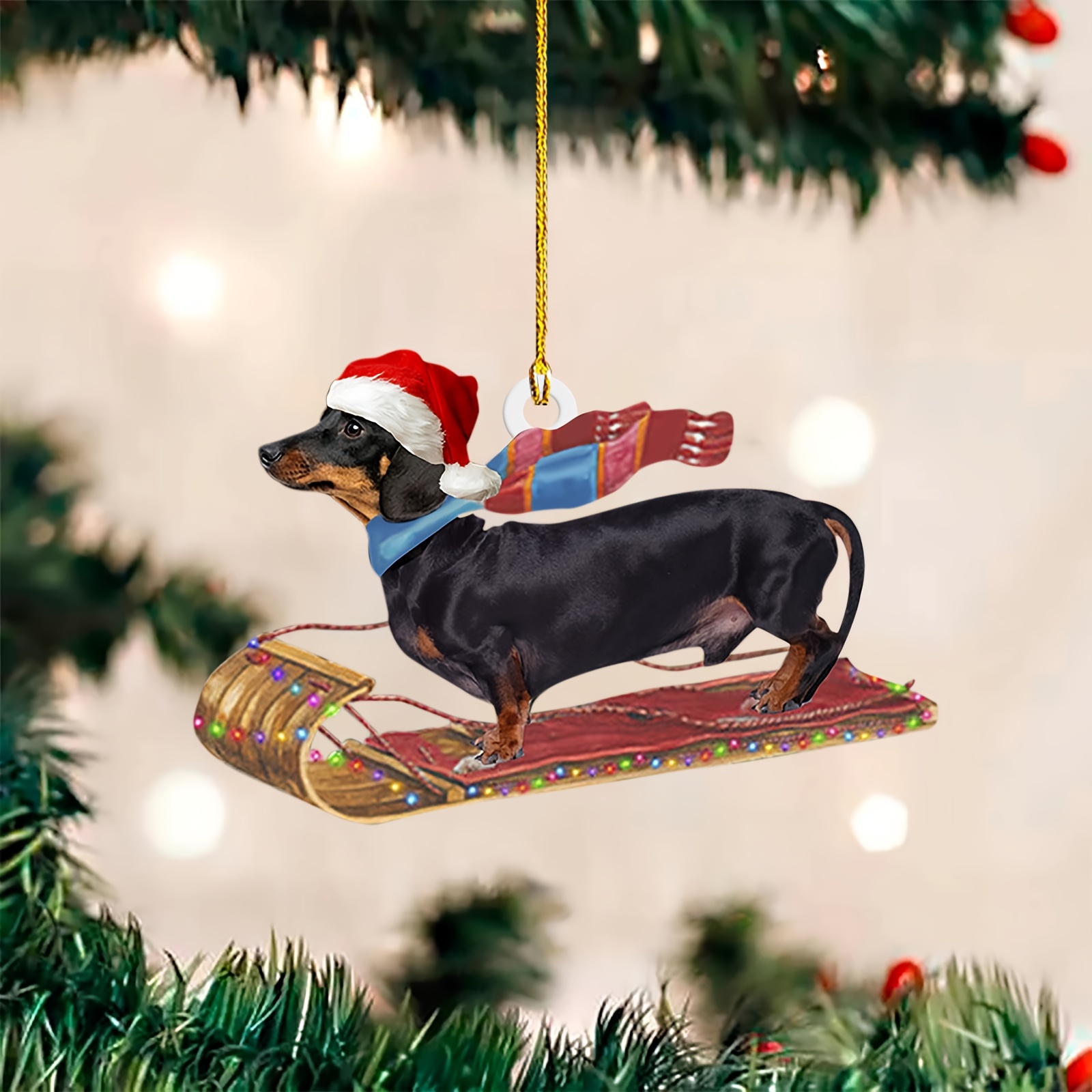 Christmas Cute Dog Accessories, With Christmas Hat And Sausage Dog Car,  Desktop Decorations, Christmas Gifts, Blind Box Handmade,christmas Decor, home Decor,party Decor,thanksgiving Gift - Temu United Arab Emirates