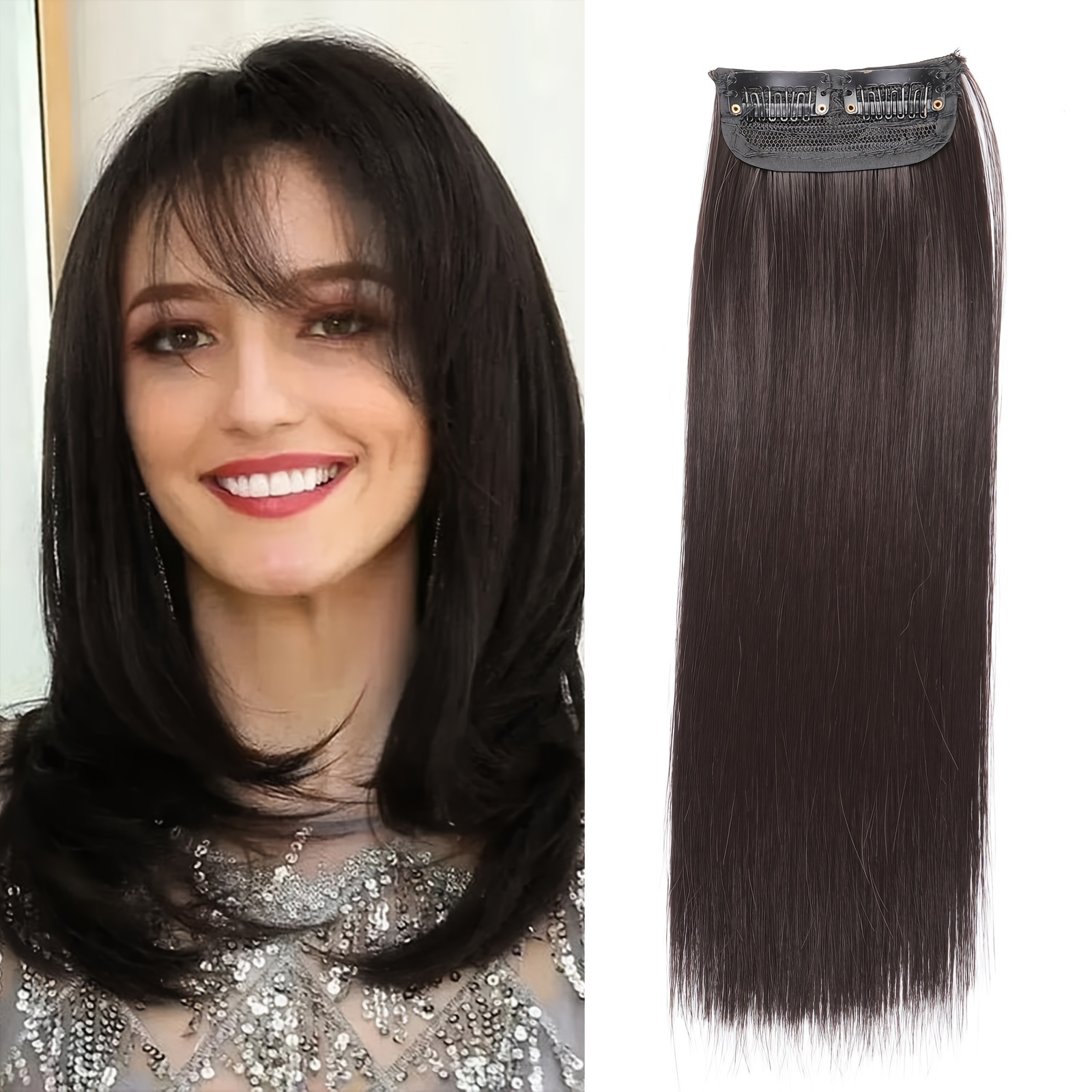 Clip In Hair Extension Black Seamless Double Weft Long Curly - Temu