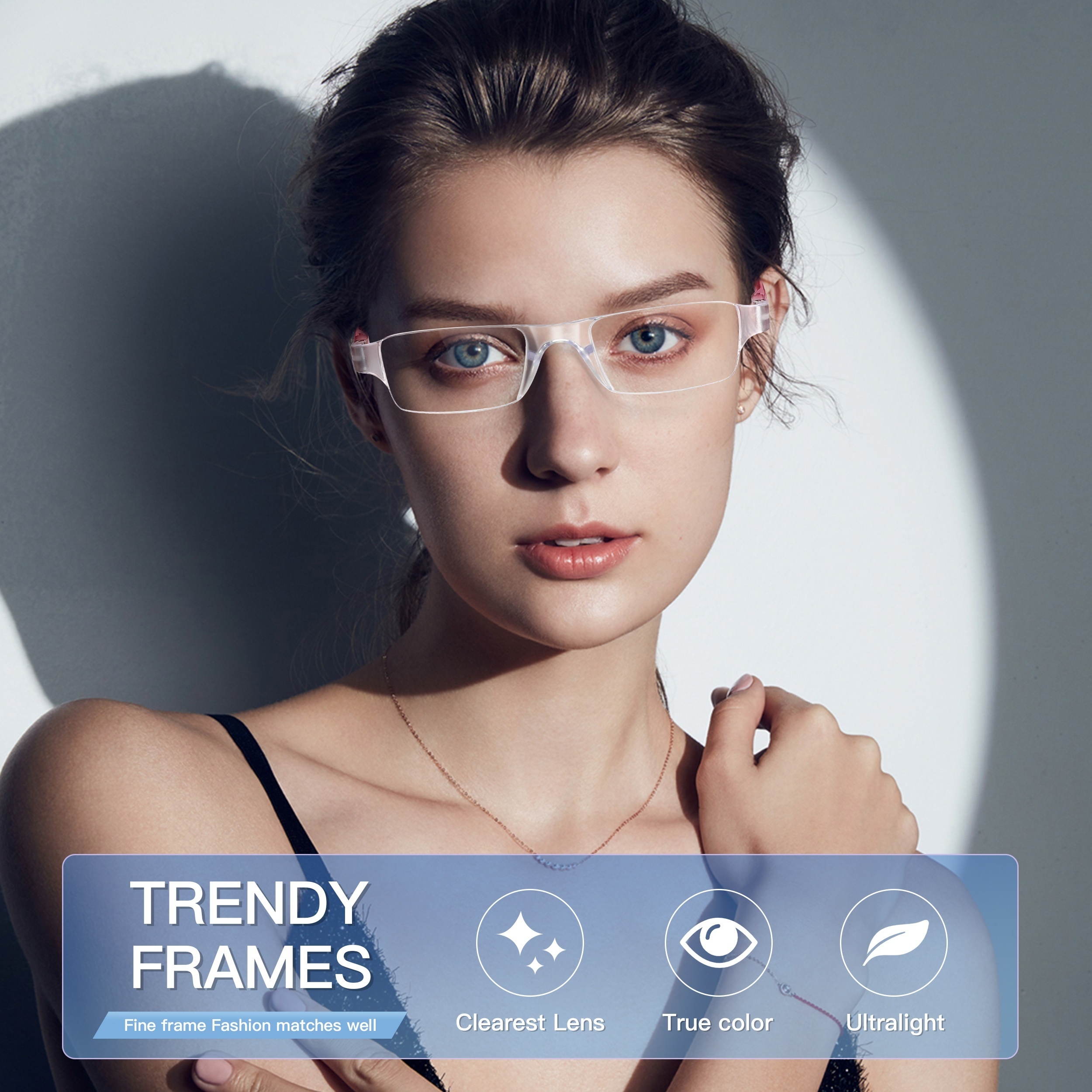 Light Blocking Rectangle Reading Glasses Computer Eyewear