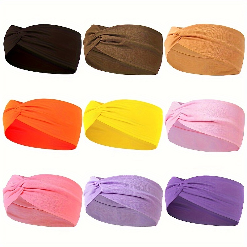 Kavya Bandeau Cheveux Femme Serre Tête 4 Pièces – 7'' Extra Large Élastique Boho Multicolore, Bandana Foulard Cheveux Femme Headband Accessoires Cheveux Mode Pour Yoga, Sport & Running