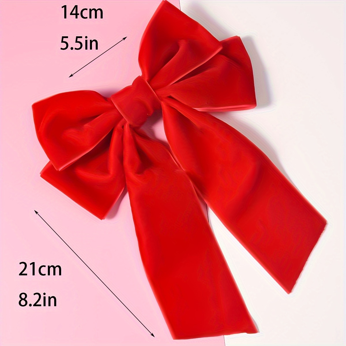 1pc Pearl Hair Bows For Women,Wine Red Ribbon Bow Hair Clips With