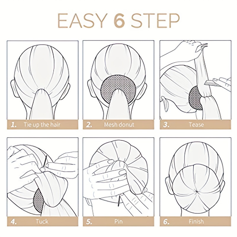 4pcs Hair Bun Shaper Set Donut Bun Maker Blonde 10pcs Bobby Pins