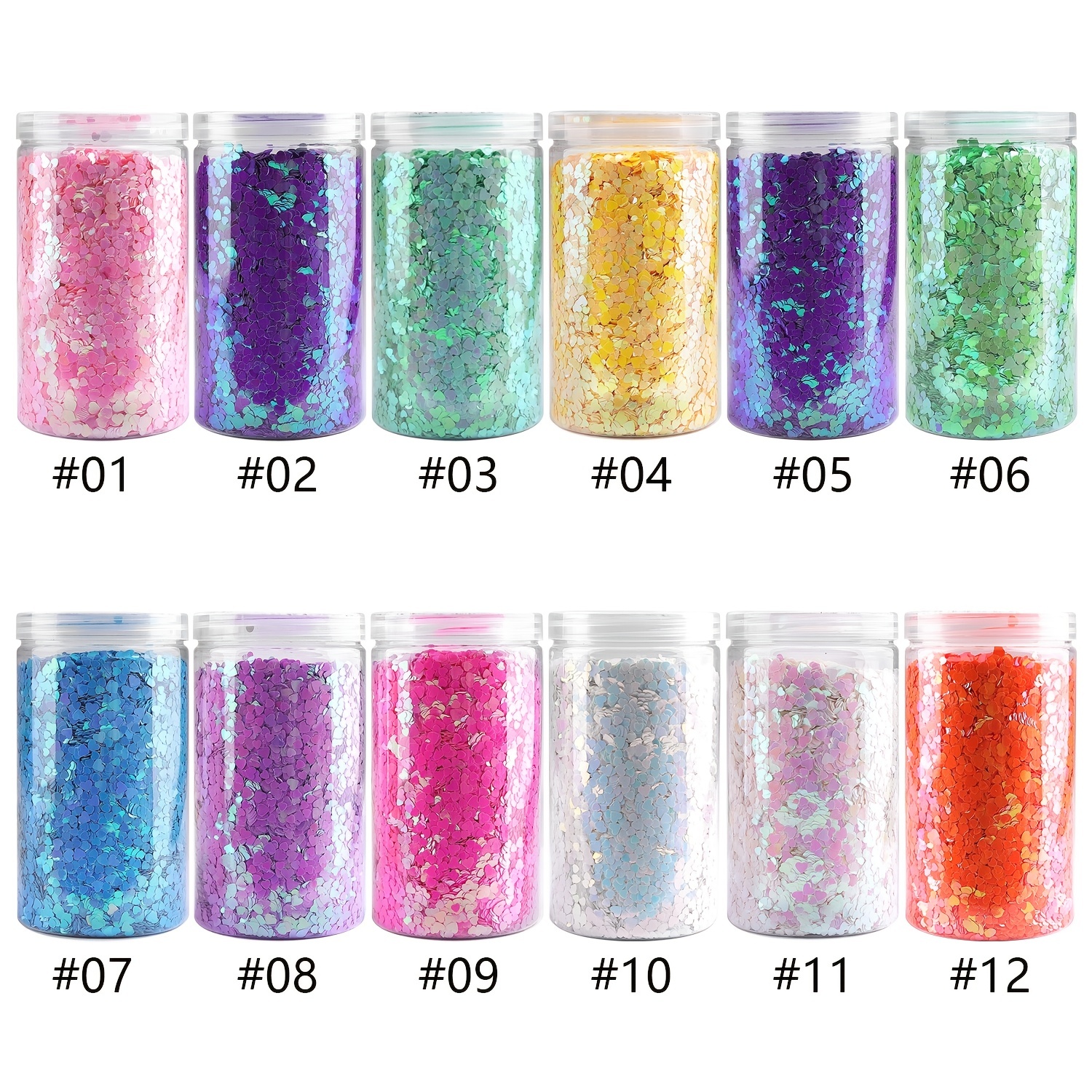 Heart Shaped Glitter Flakes Nail Glitter Sequins Set - Temu