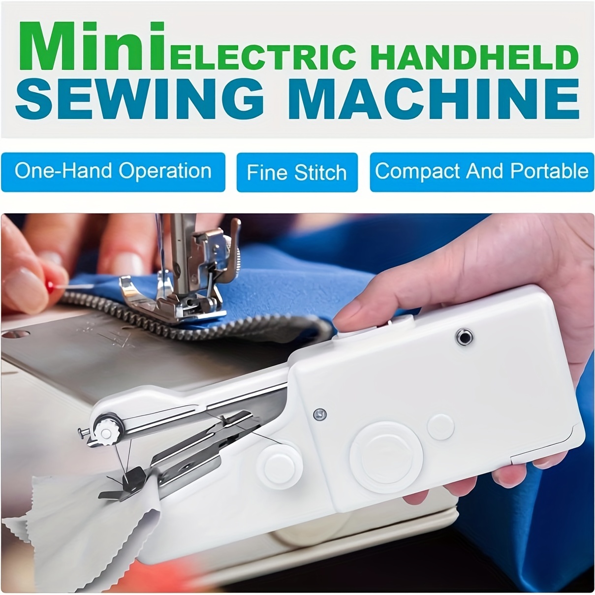 Portable Handheld Sewing Machine for Quick Stitching - Ideal for Fabric,  Clothing, and DIY Projects - Perfect for Home and Travel Use