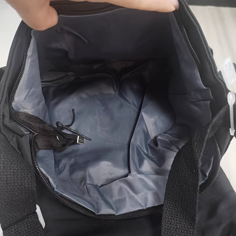 Kawaii Nylon Crossbody Bag, Clear Pocket Front Shoulder Bag