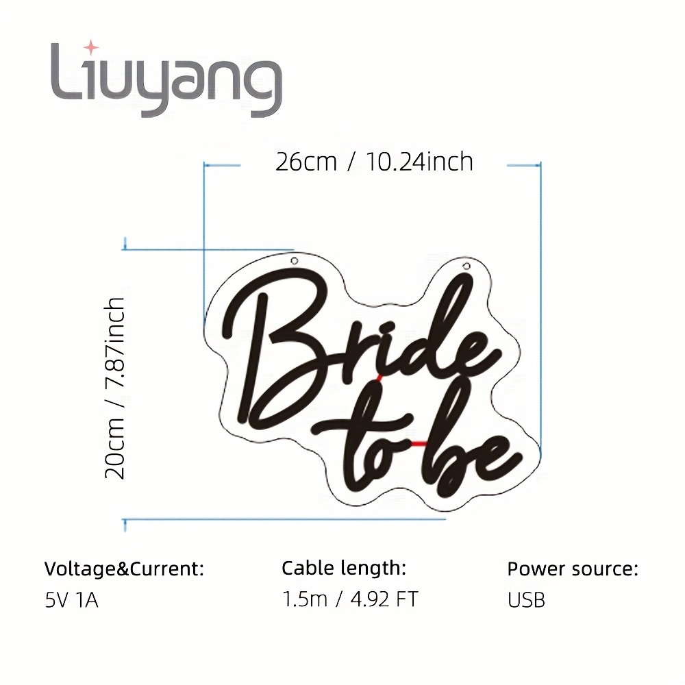 Bride To Be Neon Sign Usb Powered White Led Neon Light Signs - Temu