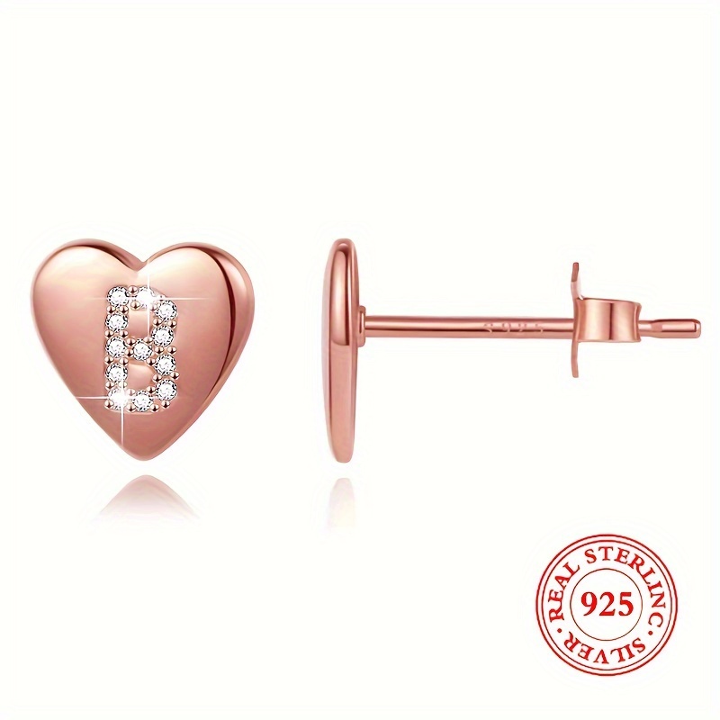 Boucles D'Oreilles Femme Cœur Nacre - Argent 925, Hypoallergénique, Mini