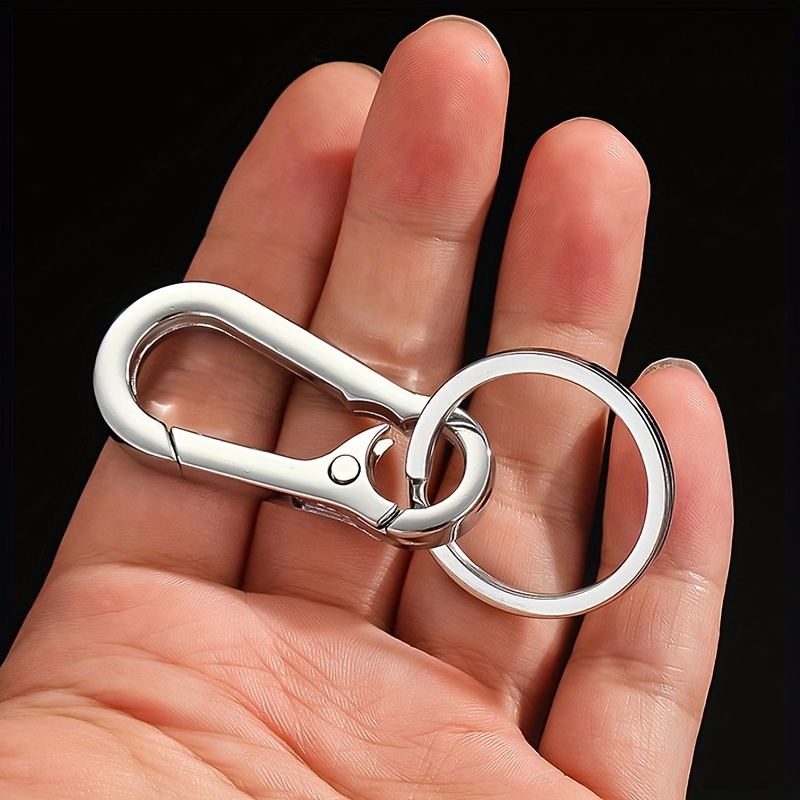 1pc Metal Carabiner Keychain Key Clip Hook, Key Rings Key Chain Ring Holder Organizer for Car Key Finder,Temu