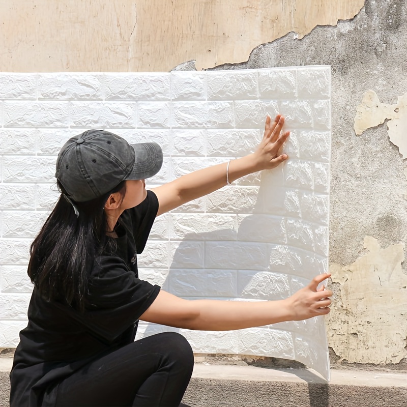 Diy 3d Foam Wall Sticker. Brick Wallpaper Soft Self Adhesive - Temu