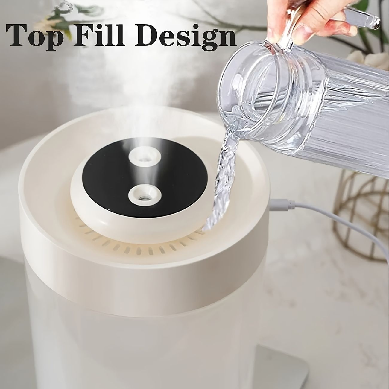 4l large capacity home humidifier mute bedroom office air conditioned room double nozzle large fog volume air purification aromatherapy machine 0