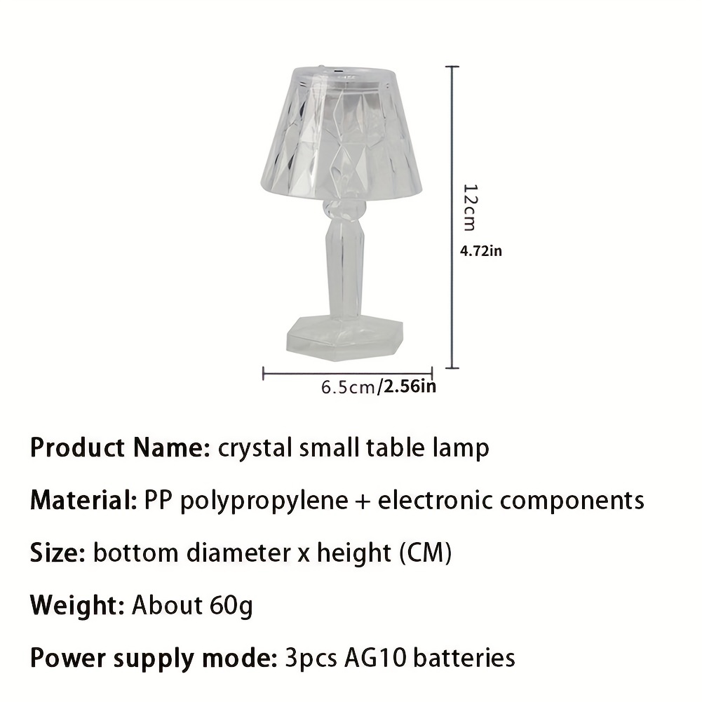 led diamond table cordless color changing touch lamp bar crystal lighting decorative small table lamp for bedroom living room party dinner decor creative lights warm white light details 0