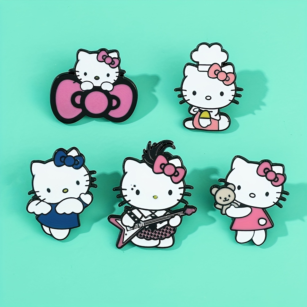  Pink Kitty Pins Brooch Cartoon Enamel Lapel Pin Kawaii