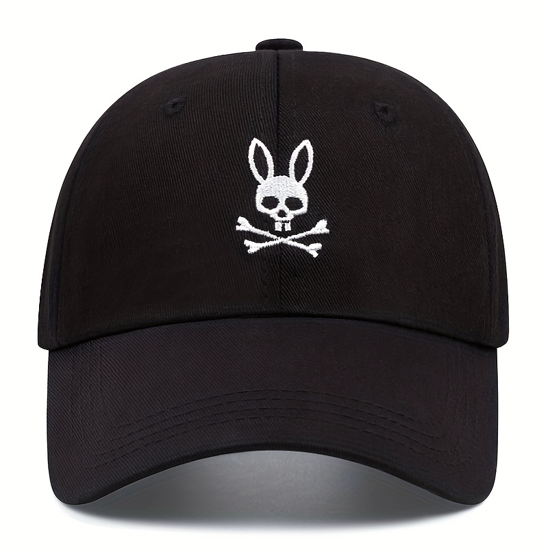 Tech Design Bad Bunny Baseball Cap Embroidered Cotton Adjustable Dad Hat  Black 