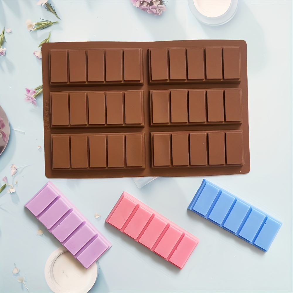 Wax Melt Molds Silicone,Rectangle Wax Melt Bar Molds Chocolate Bar Mold for  Wickless Wax Melt Candles Chocolate Bakeware Molds