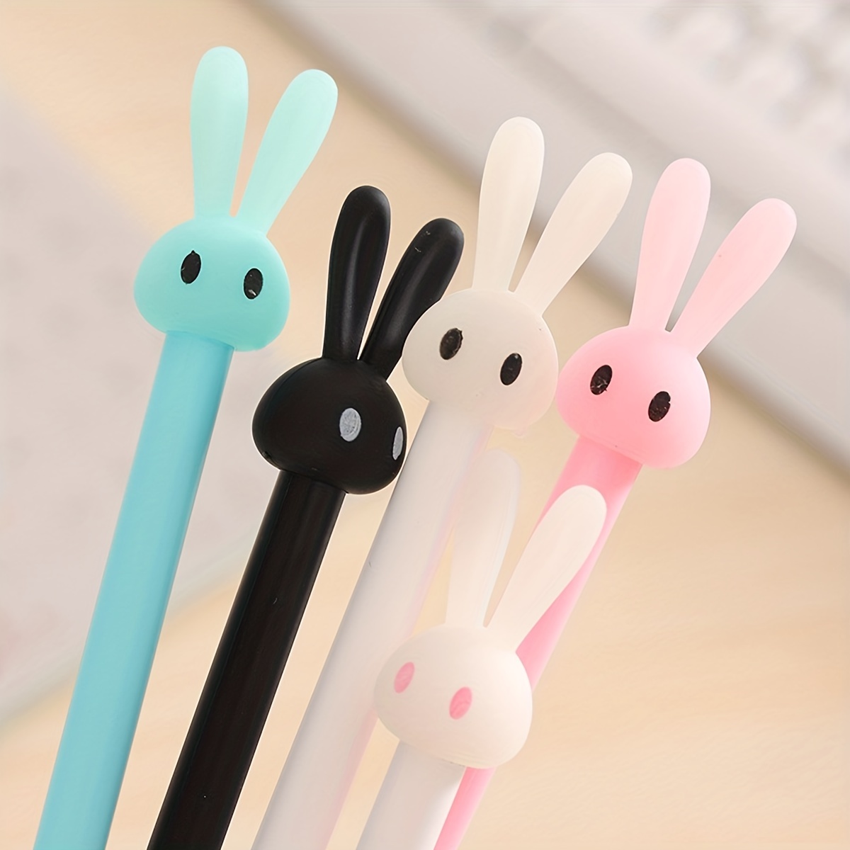6pcs Cute Cartoon Kawaii Animal Ears Gel Ink Roller Ball Point Pen