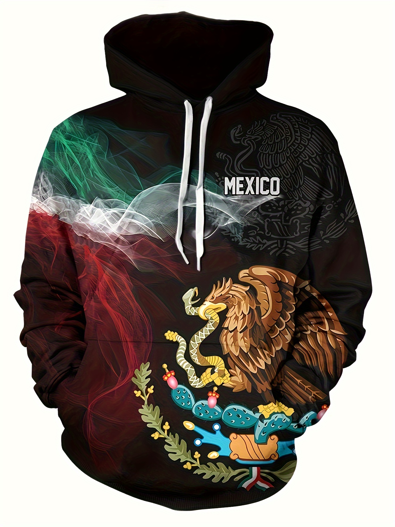 Moletom Com Capuz Com Estampa De Bandeira Do México Moletons
