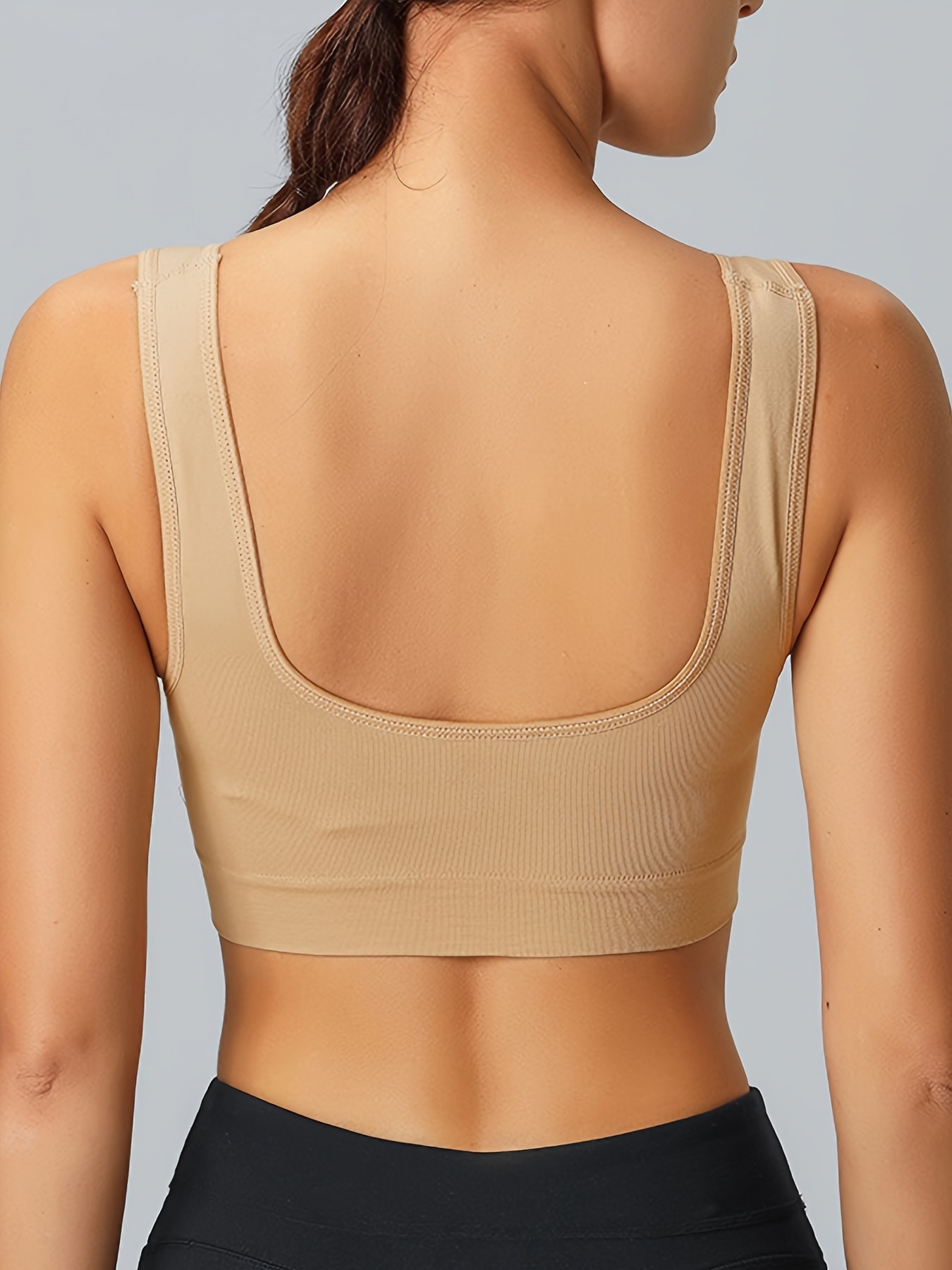 Seamless Halter Sports Bra Comfy Yoga Fitness Adjustable Bra - Temu